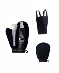 Pack barbe à papa + gant, pinceau, applicateur dos et gant exfoliant.