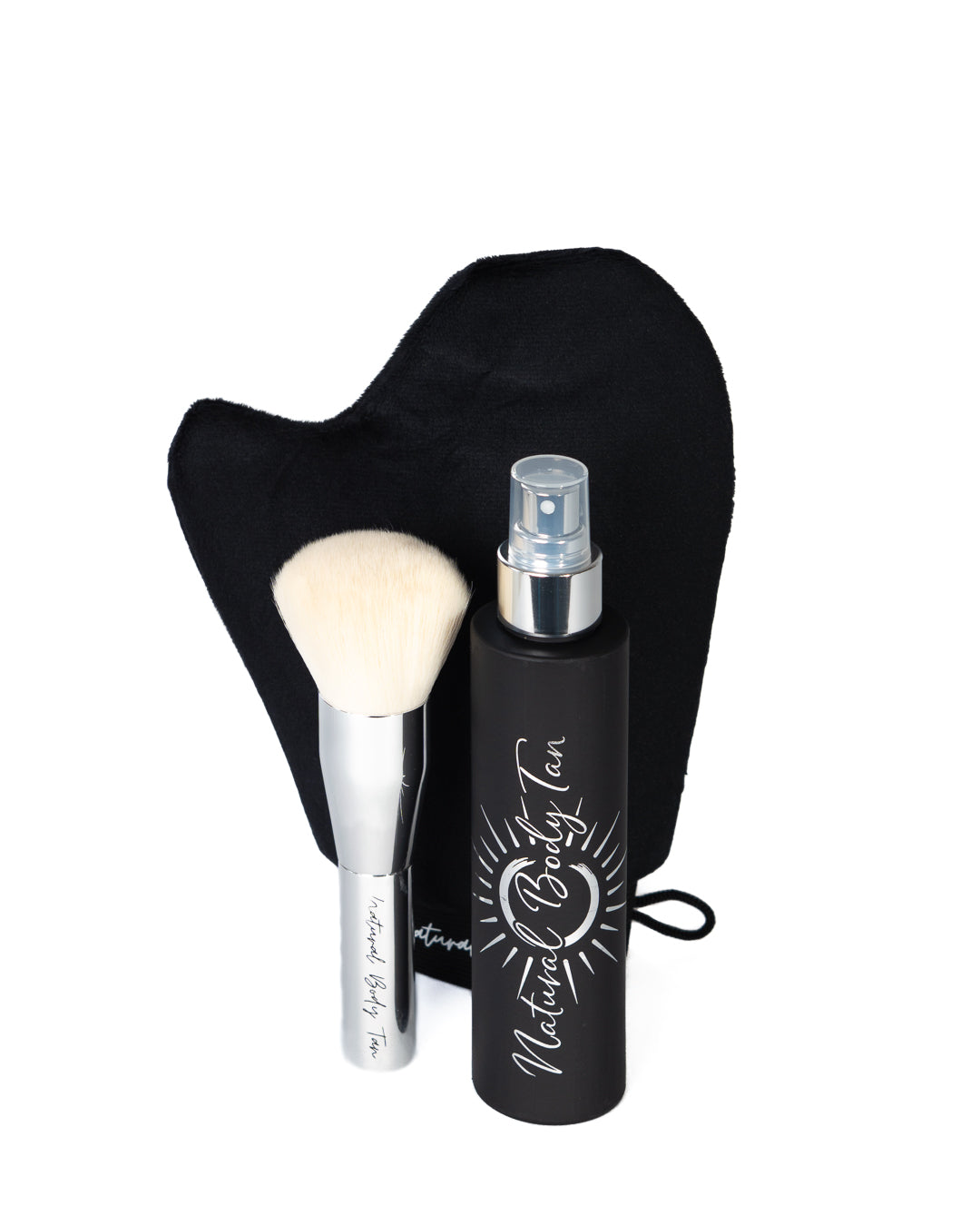 Pack spray vanille + pinceau et gant applicateur